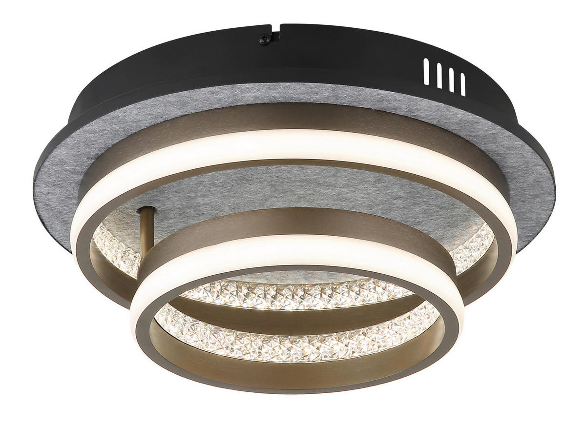 STROPNÍ LED SVÍTIDLO, 47,2 cm  - šedá/bílá, Design, kov/plast (47,2cm) - Globo
