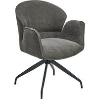 ARMLEHNSTUHL  Sitzfläche 360° drehbar Webstoff  - Schwarz, MODERN, Holz/Textil (60/86/61cm) - MID.YOU