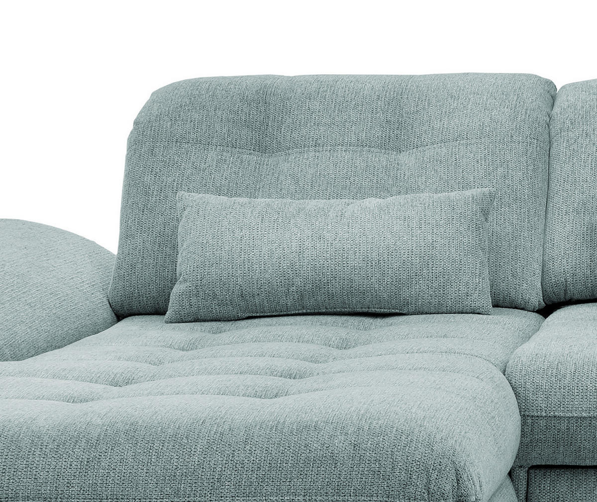 ECKSOFA Blau Chenille  - Chromfarben/Blau, MODERN, Textil/Metall (184/314cm) - Livetastic