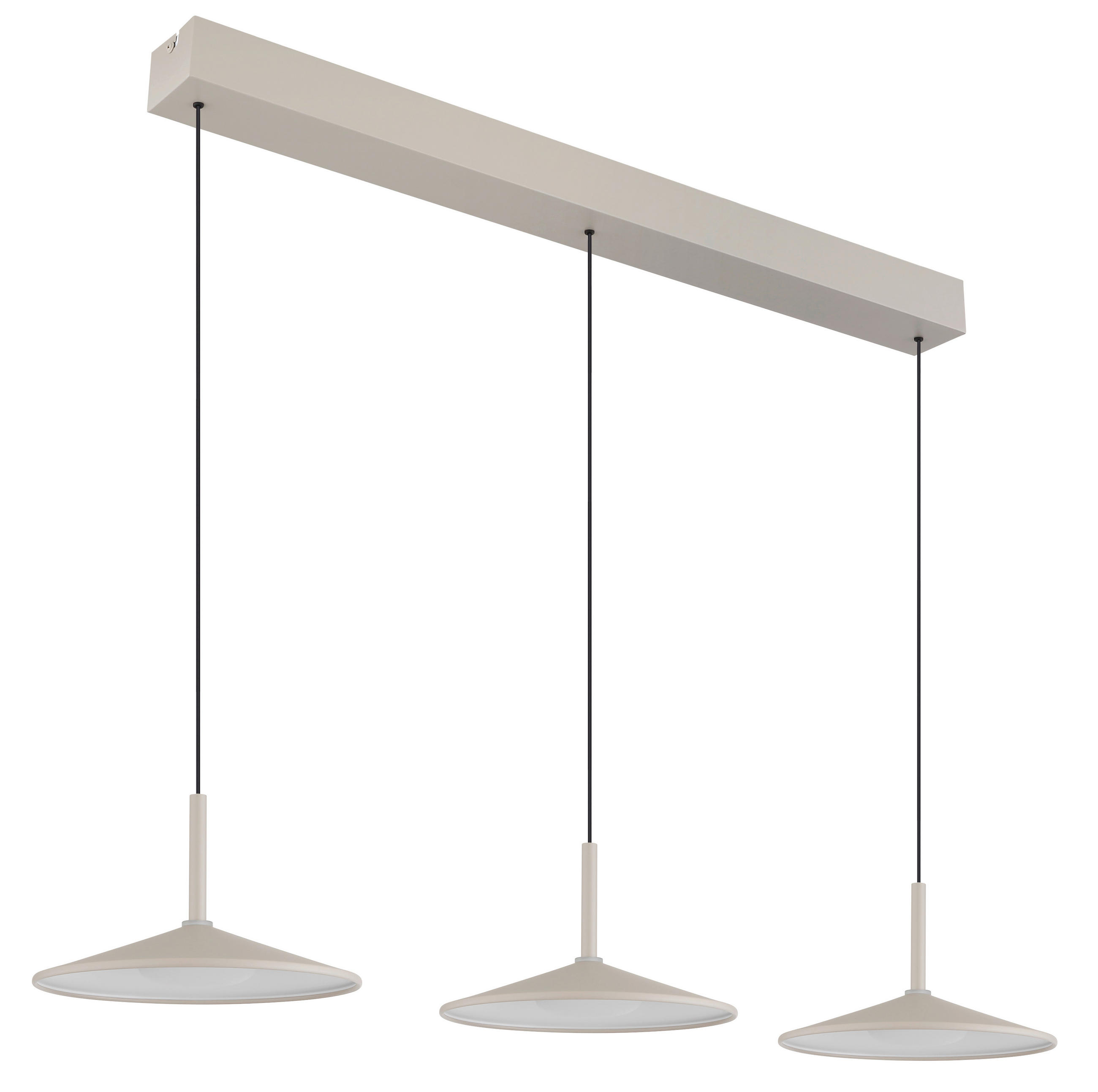 LED-HÄNGELEUCHTE Lampone 95/25/180 cm  - Sandfarben/Opal, Design, Kunststoff/Metall (95/25/180cm) - Globo