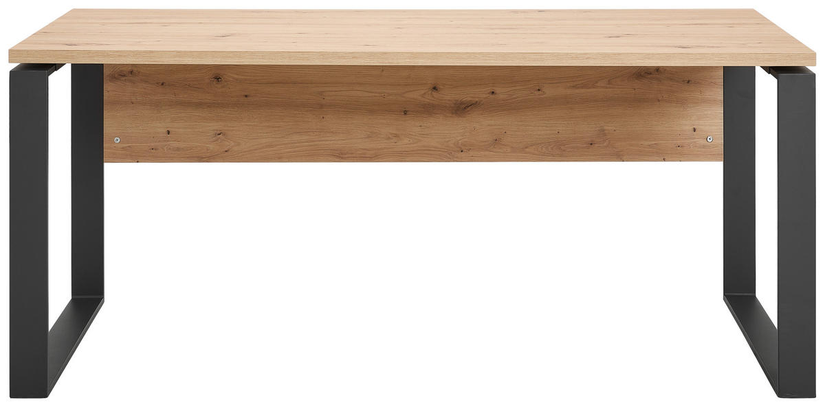 SCHREIBTISCH 170/80/75 cm  in Schwarz, Eiche Artisan  - Anthrazit/Schwarz, Design, Holzwerkstoff/Metall (170/80/75cm) - Carryhome