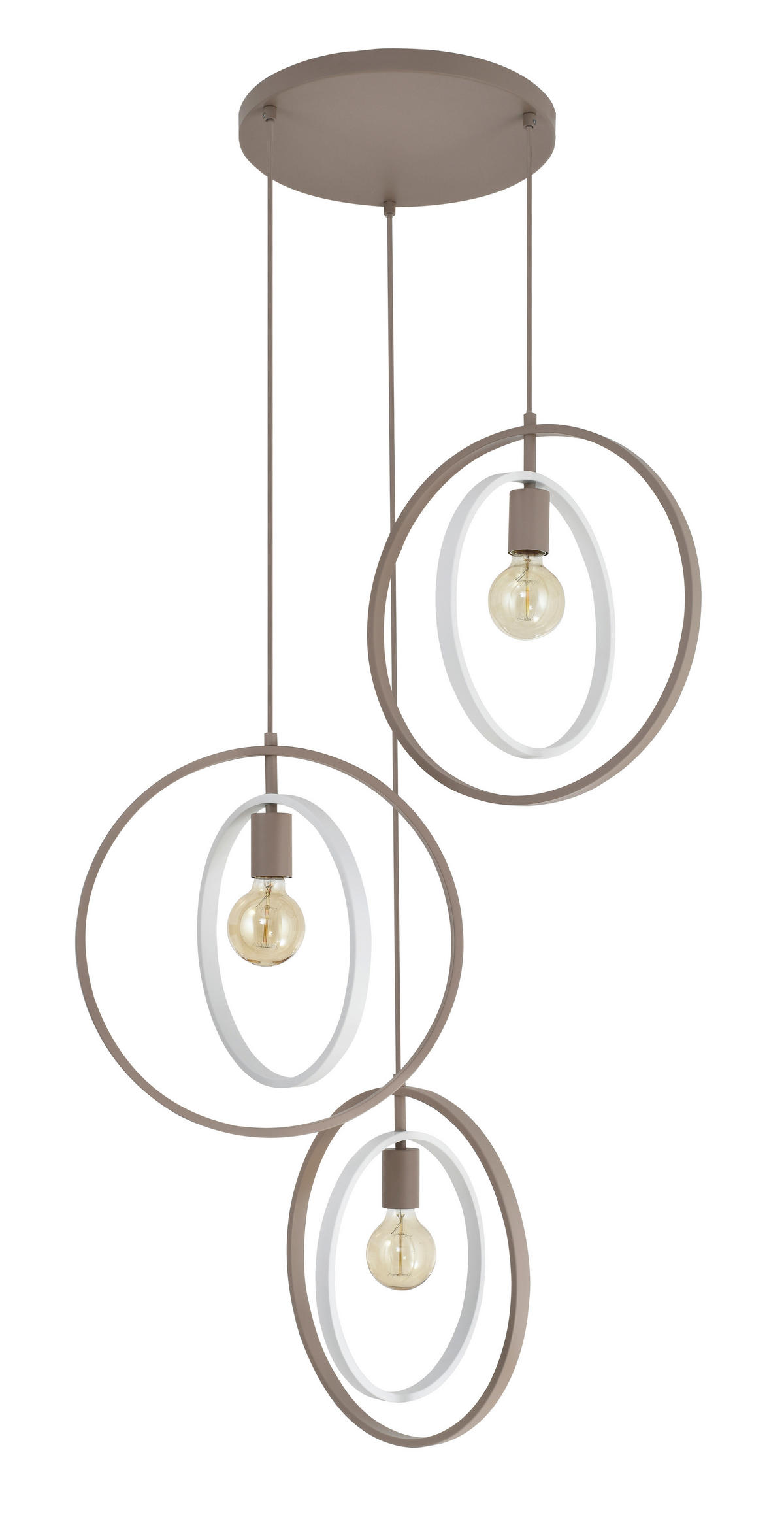 HÄNGELEUCHTE Montpellier 62/150/62 cm  - Sandfarben/Weiß, Design, Kunststoff/Metall (62/150/62cm)