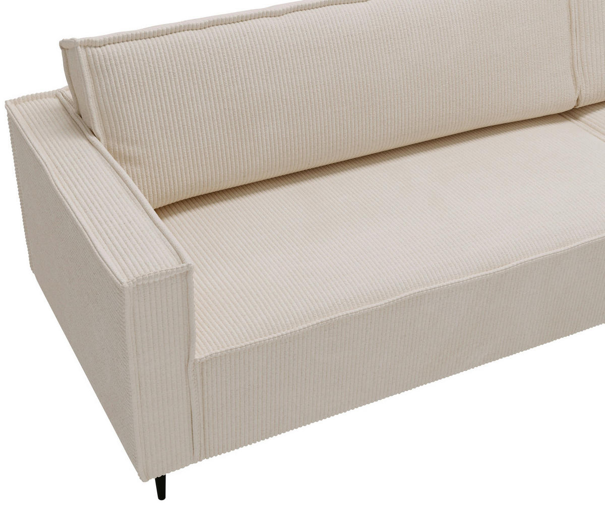 ECKSOFA in Cord Beige  - Beige/Schwarz, Design, Textil/Metall (223/151cm) - Livetastic