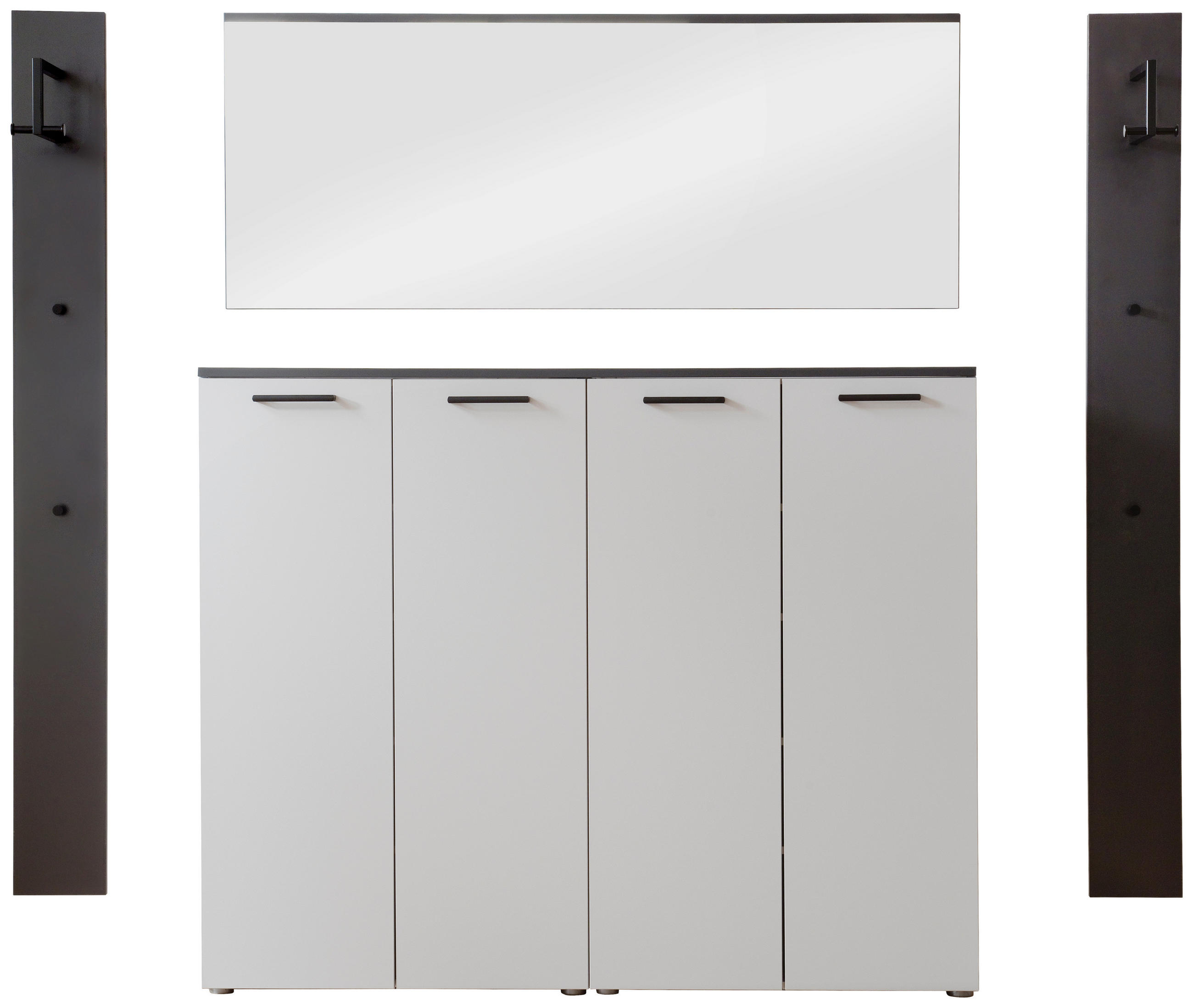 GARDEROBE 4-teilig  in 220/200/38 cm  - Anthrazit/Grau, KONVENTIONELL, Holzwerkstoff (220/200/38cm) - Moderano