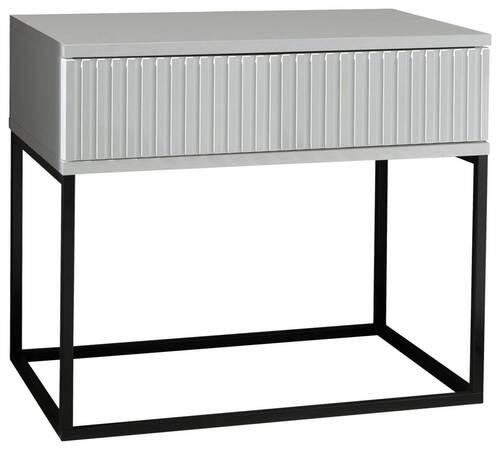 NACHTSCHRANK 60/52/38,5 cm  - Schwarz/Weiß, MODERN, Holzwerkstoff/Metall (60/52/38,5cm) - Livetastic