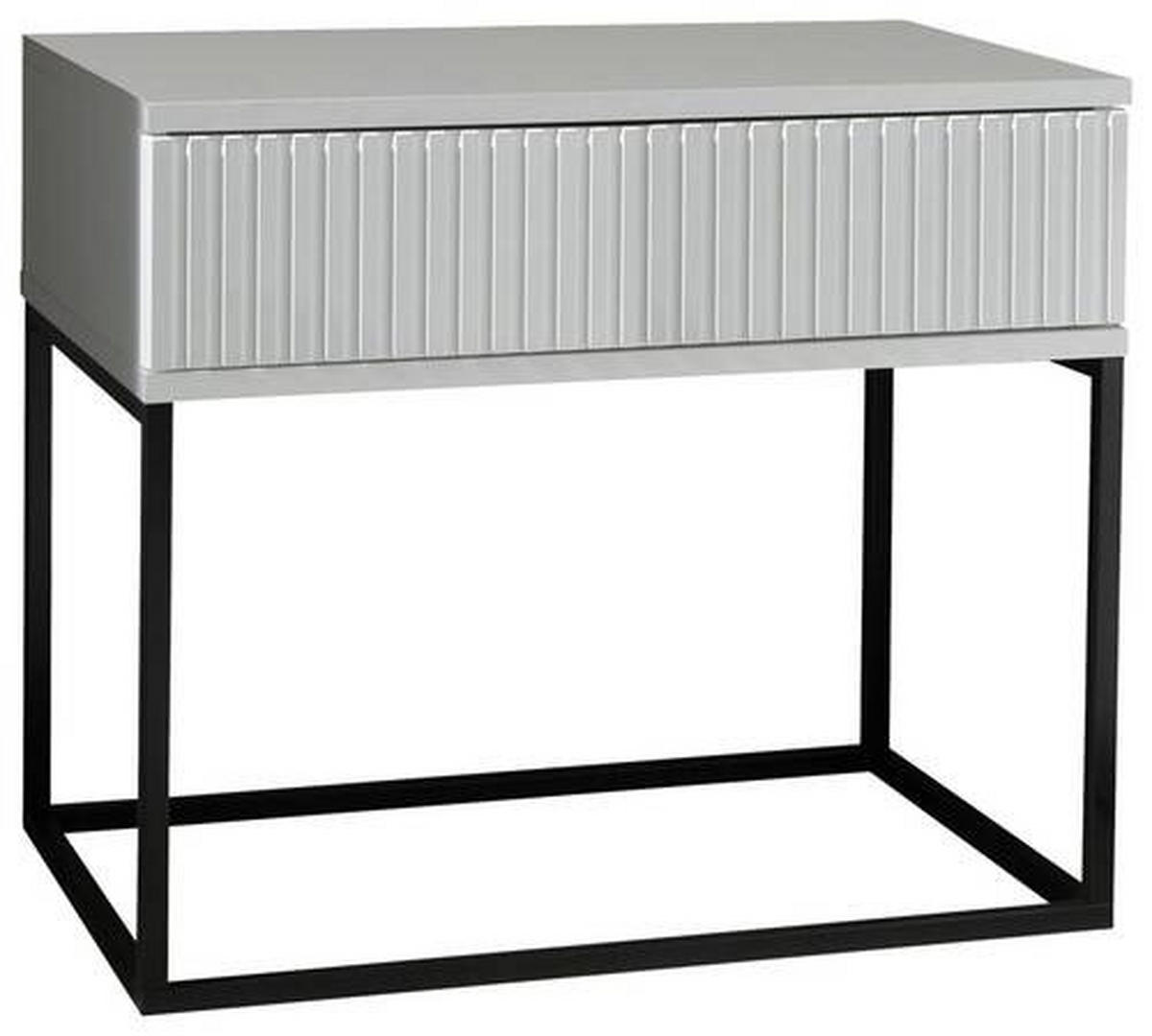 NOĆNI ORMARIĆ crna, bijela   - bijela/crna, Moderno, drvni materijal/metal (60/52/38,5cm) - Livetastic