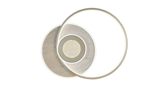 LED-DECKENLEUCHTE Travera 54,5/43/8 cm  - Sandfarben/Chromfarben, Design, Kunststoff/Stein (54,5/43/8cm) - Novel