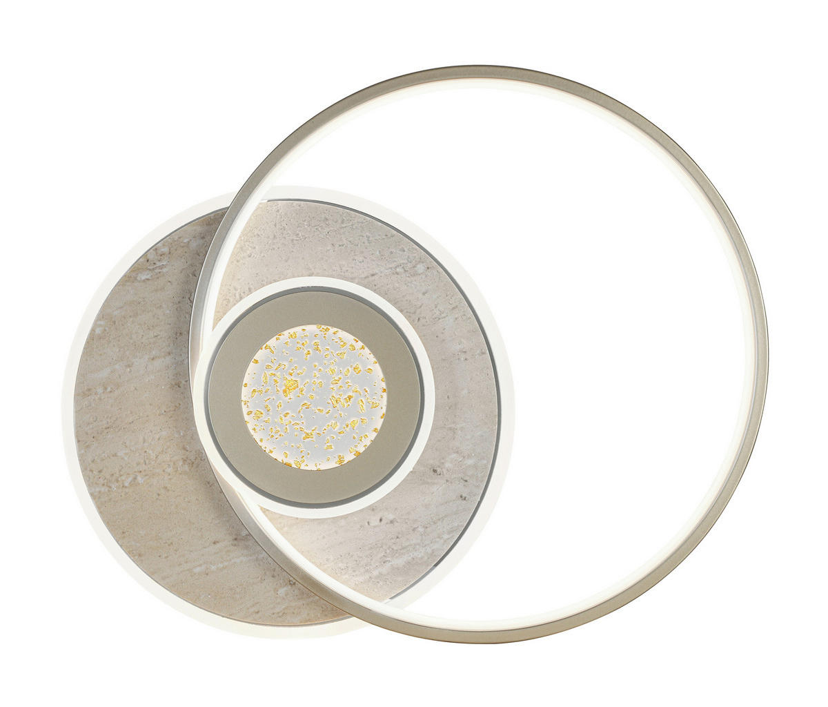 LED PLAFONJERA Travera  - boja hroma/šampanjac, Dizajnerski, kamen/metal (54,5/43/8cm) - Novel