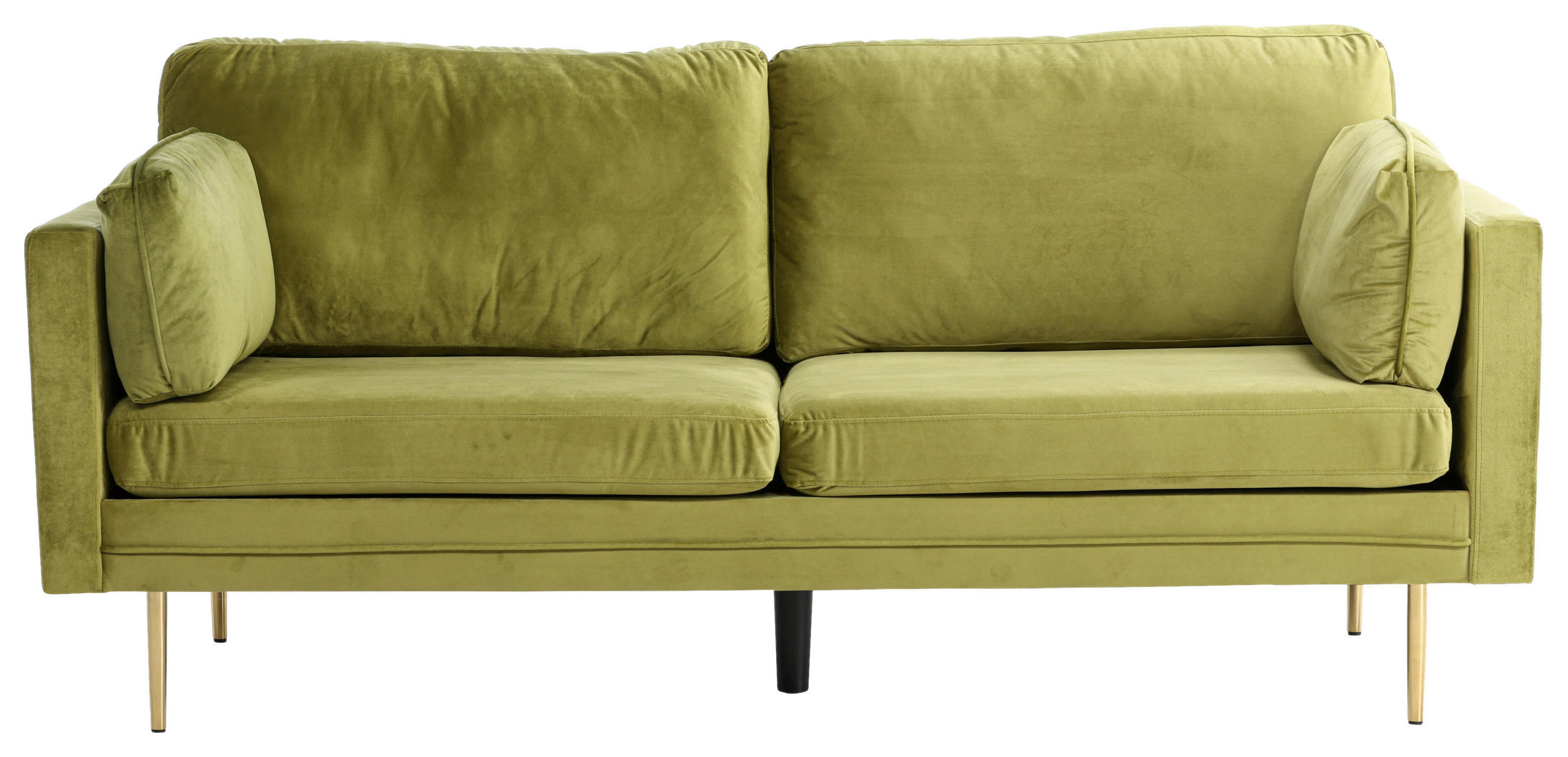 2-SITZER-SOFA in Grün, Goldfarben  - Goldfarben/Grün, Design, Textil/Metall (203/84/90cm) - Livetastic