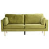 2-SITZER-SOFA in Grün, Goldfarben  - Goldfarben/Grün, Design, Textil/Metall (203/84/90cm) - Livetastic