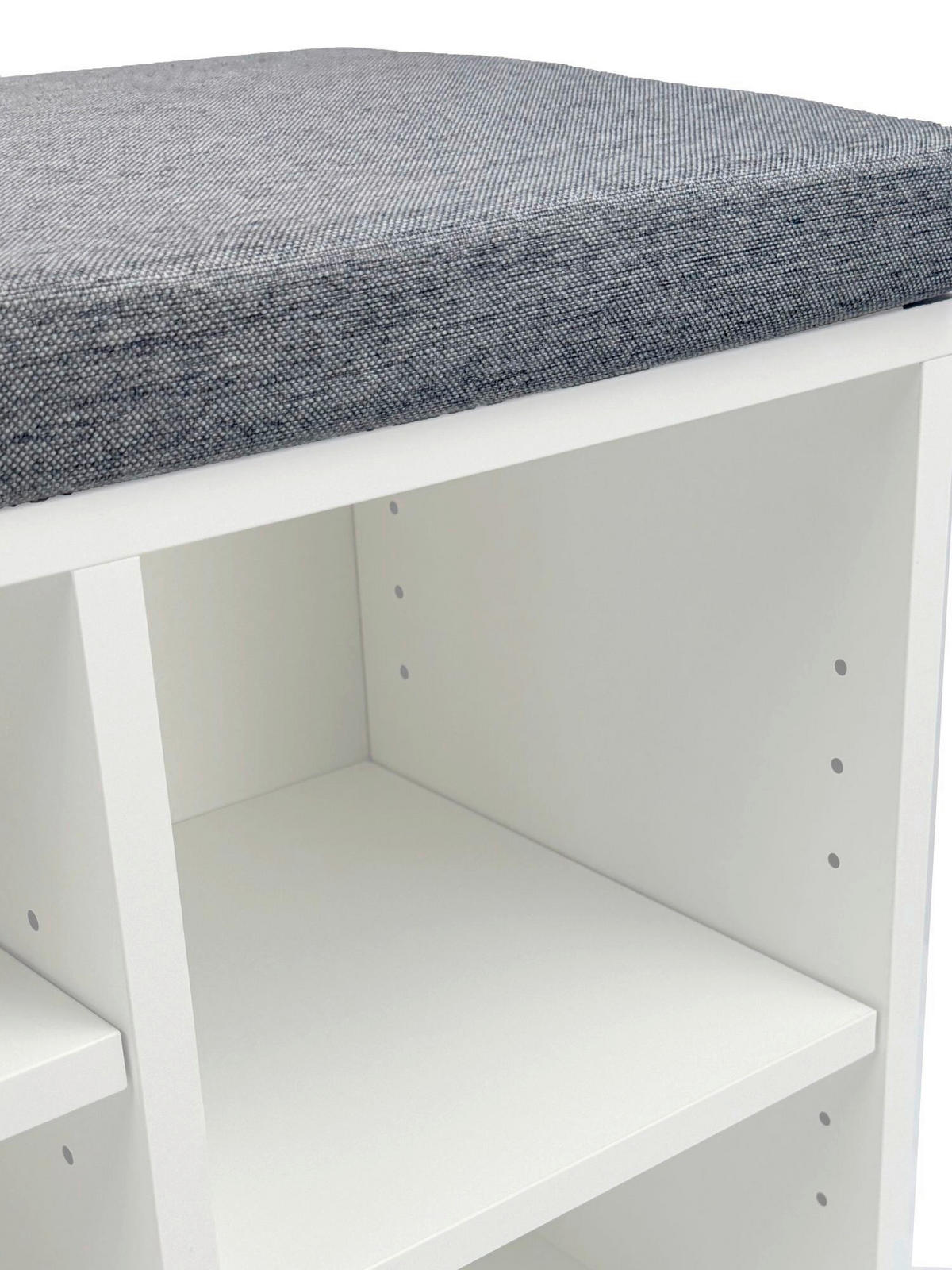 KLUPA ZA OBUĆU  bijela      - bijela/siva, Design, drvni materijal/tekstil (100/45/30cm) - Livetastic