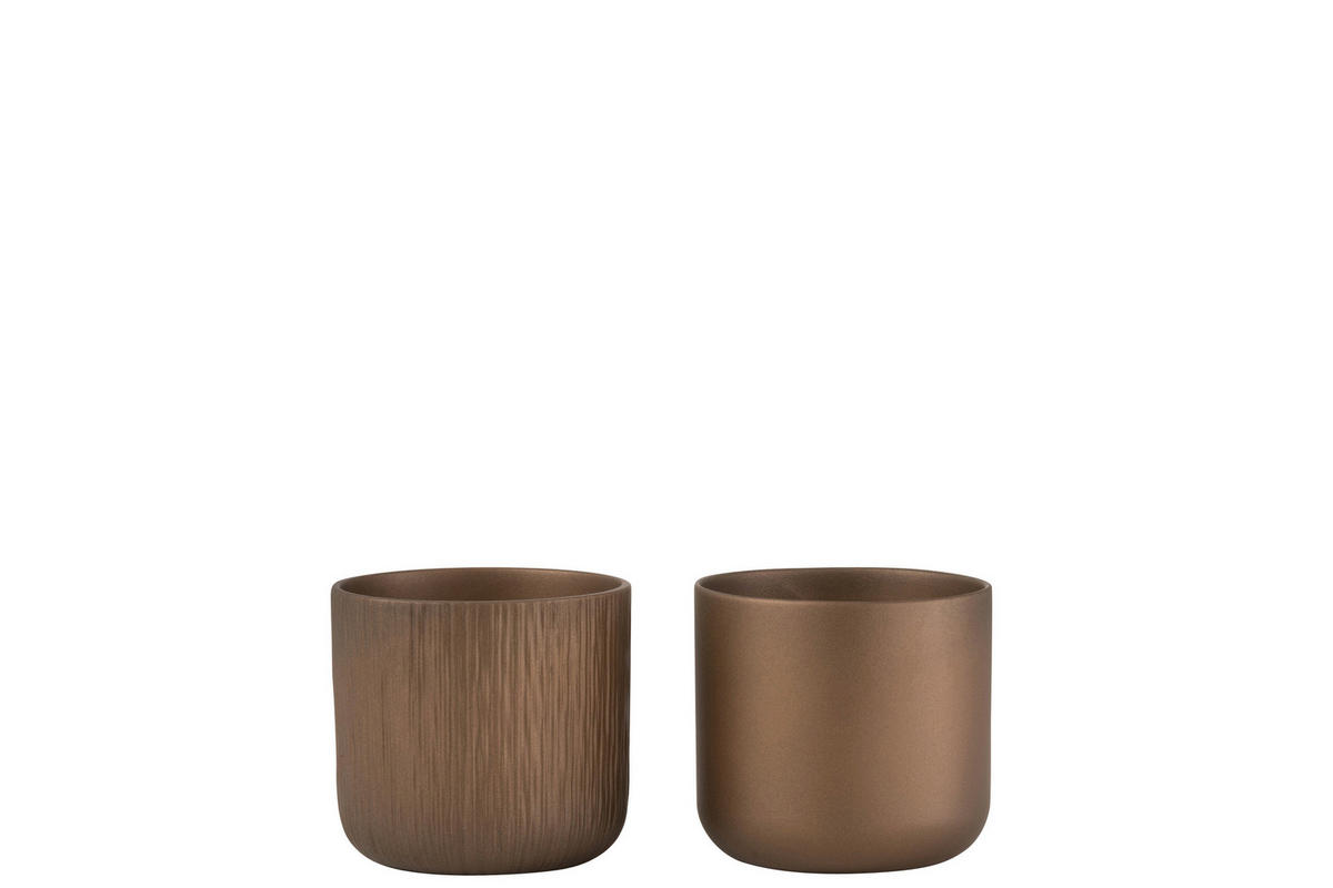 ÜBERTOPF - Kupferfarben, Basics, Keramik (13,5/13,5/12,5cm)