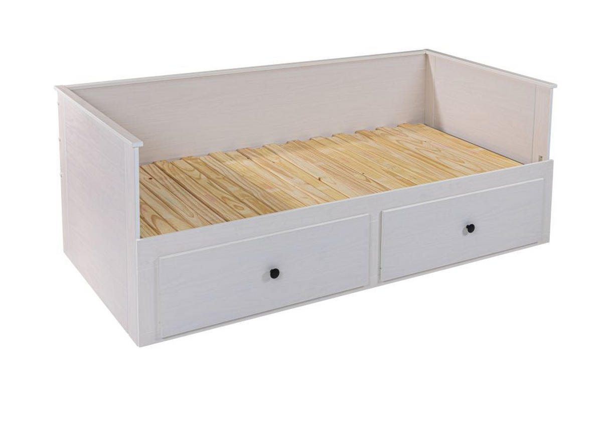 KREVET NA IZVLAČENJE   bijela  - bijela/prirodne boje, Basics, drvo/plastika (206/75,3/96cm) - Carryhome