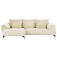 ECKSOFA  in Cord Naturfarben  176/311 cm  - Schwarz/Naturfarben, KONVENTIONELL, Textil/Metall (176/311cm) - Carryhome