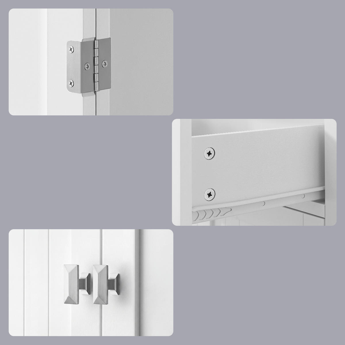 MEHRZWECKSCHRANK 76/182,1/40 cm,  in Weiß  - Weiß/Nickelfarben, Trend, Holzwerkstoff/Metall (76/182,1/40cm) - Boxxx
