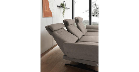 ECKSOFA  in Flachgewebe Taupe  279-327/176-217 cm  - Taupe/Schwarz, Design, Textil/Metall (279-327/176-217cm) - Dieter Knoll