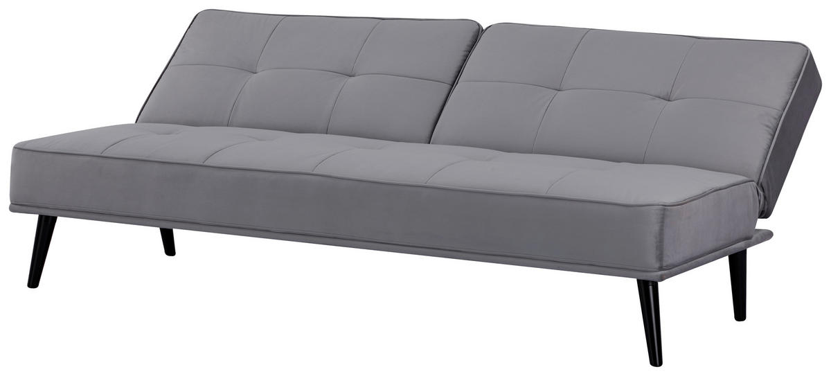 SCHLAFSOFA in Samt Grau  - Schwarz/Grau, Design, Holz/Textil (191/81/81cm) - Ti'me
