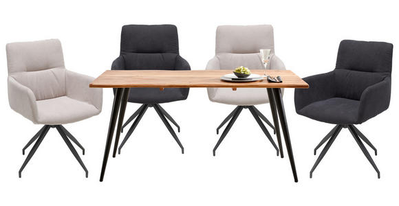 ESSTISCH in Holz, Metall 160/90/76 cm - Schwarz/Akaziefarben, Natur, Holz/Metall (160/90/76cm) - Carryhome
