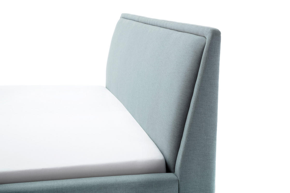 POLSTERBETT 180/200 cm,  in Hellblau,  - Schwarz/Hellblau, MODERN, Holz/Textil (180/200cm) - Livetastic