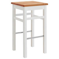 BARHOCKER Weiß, Laugenfarbig Kiefer massiv  - Laugenfarbig/Weiß, ROMANTIK / LANDHAUS, Holz (41/74,5/41cm) - Boxxx