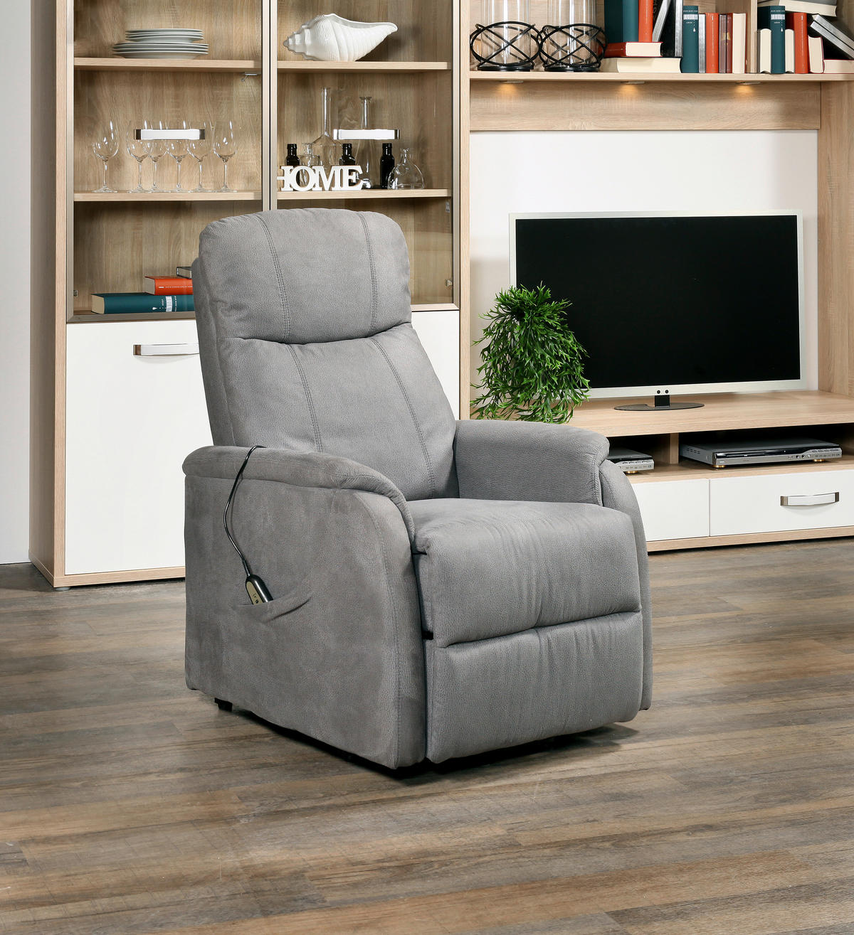 RELAKS FOTELJA metal, plastika, tekstil  siva   - siva/boje kroma, Design, metal/tekstil (73/110/94cm) - Cantus