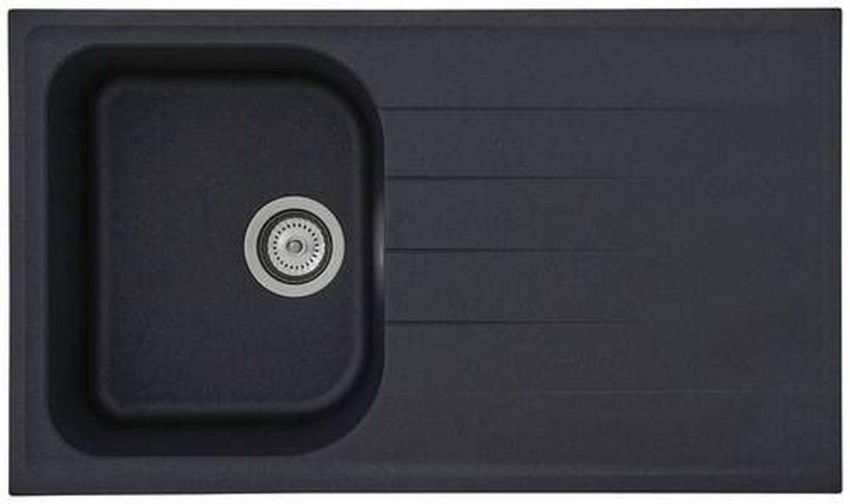 SPÜLE 1725ORLANDO86X50S  - Schwarz, Trend, Stein (86/20,9/50cm) - Respekta