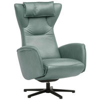 RELAXSESSEL Leder Opal  - Opal/Schwarz, Design, Leder/Metall (75/106/86cm) - Valdera
