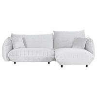 HÖRNSOFFA i plysch vit  - vit/svart, Klassisk, textil/plast (270/170cm) - MID.YOU