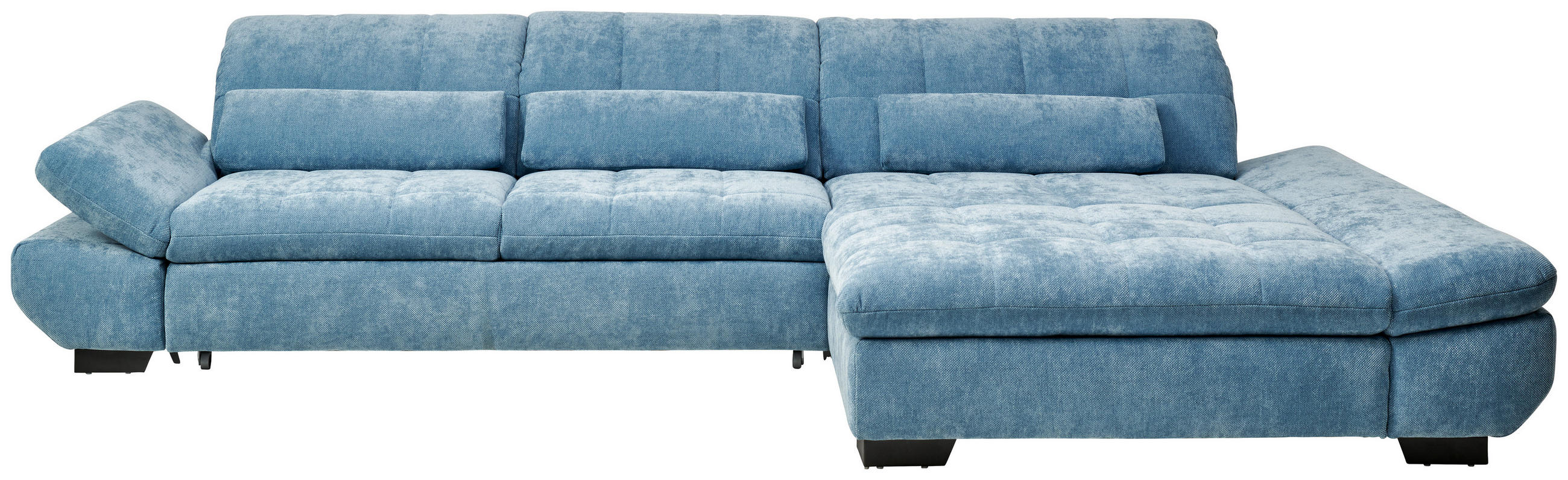ROHOVÁ SEDACIA SÚPRAVA, textil, pastelová modrá - čierna/pastelová modrá, Design, kov/textil (341/204cm) - Xora