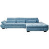 ECKSOFA  in Flachgewebe Pastellblau  341/204 cm  - Pastellblau/Schwarz, Design, Textil/Metall (341/204cm) - Xora