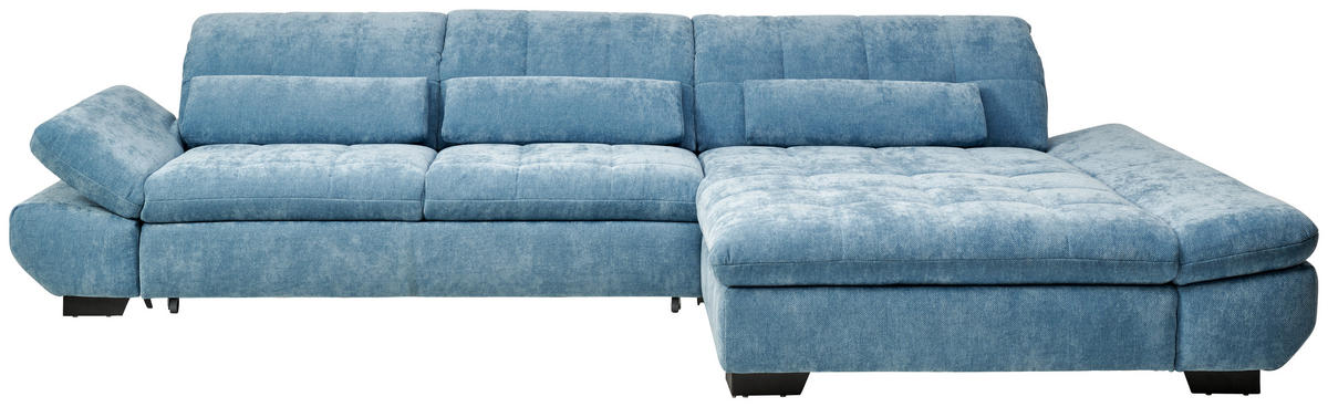 ROHOVÁ SEDACIA SÚPRAVA, textil, pastelová modrá - čierna/pastelová modrá, Design, kov/textil (341/204cm) - Xora