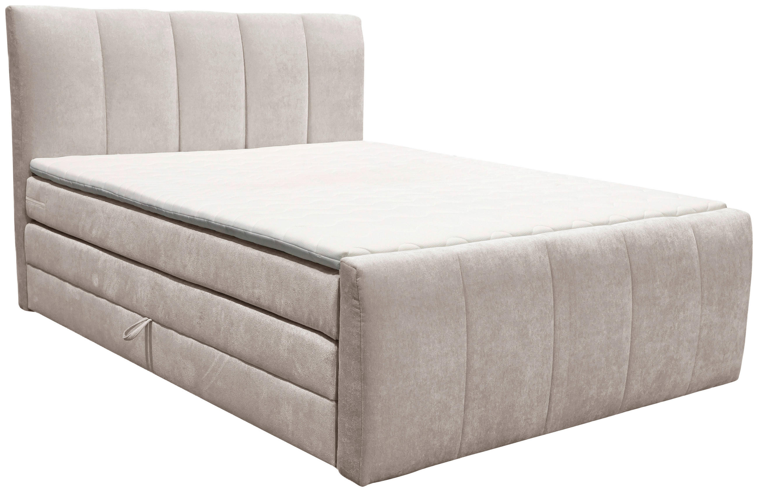 BOXSPRINGBETT 180/200 cm  in Greige  - Greige/Schwarz, Basics, Kunststoff/Textil (180/200cm) - Boxxx