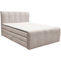 BOXSPRINGBETT 180/200 cm  in Greige  - Greige/Schwarz, Basics, Kunststoff/Textil (180/200cm) - Boxxx