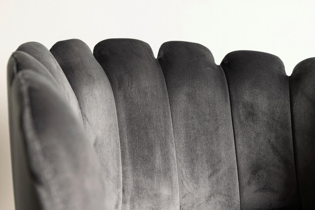 STUHL Samt Grau  - Grau, Design, Textil/Metall (61/76.56/54cm) - Livetastic