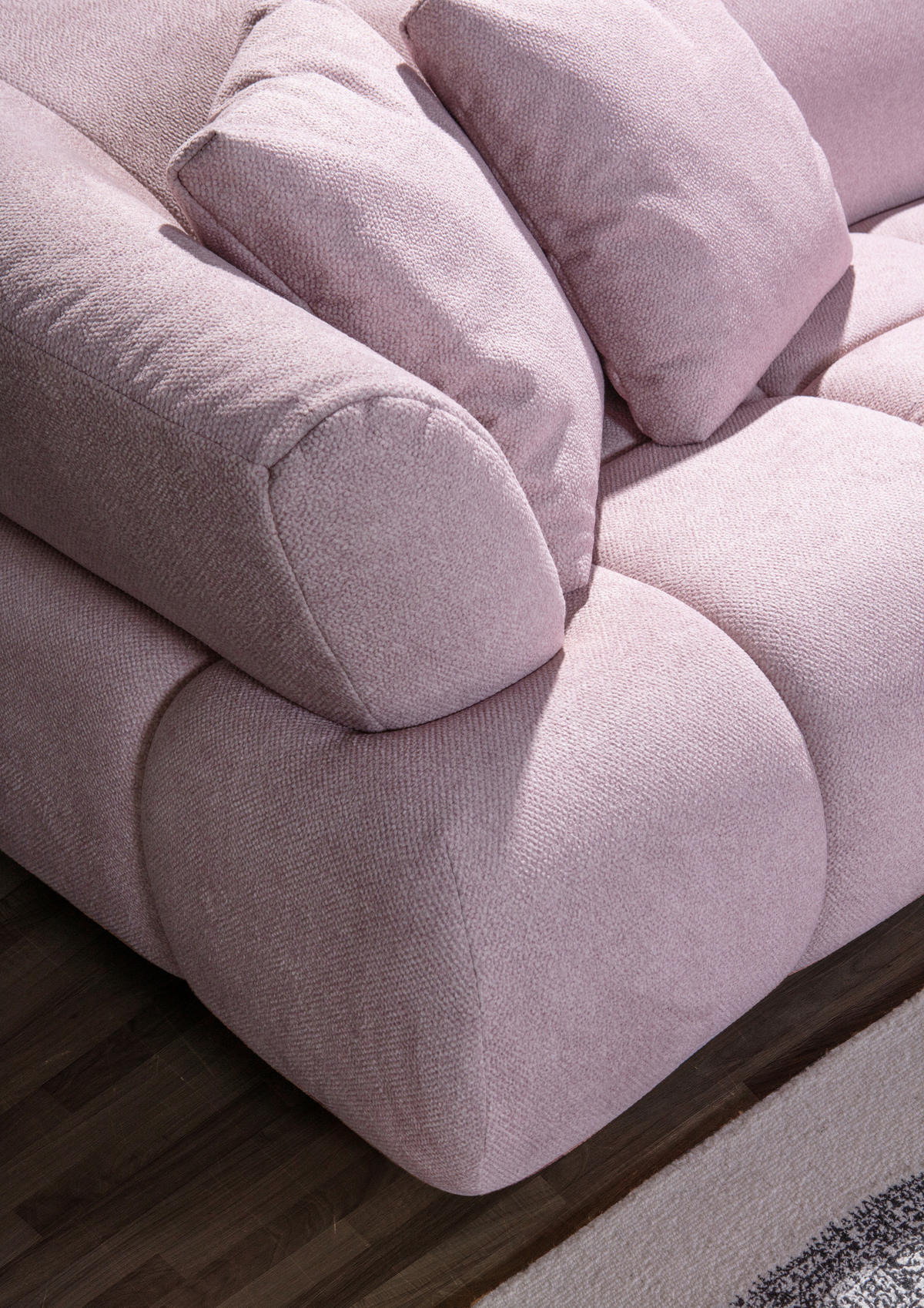 HÖRNSOFFA i velour gammelrosa  - svart/gammelrosa, Design, textil/plast (283/220cm) - MID.YOU