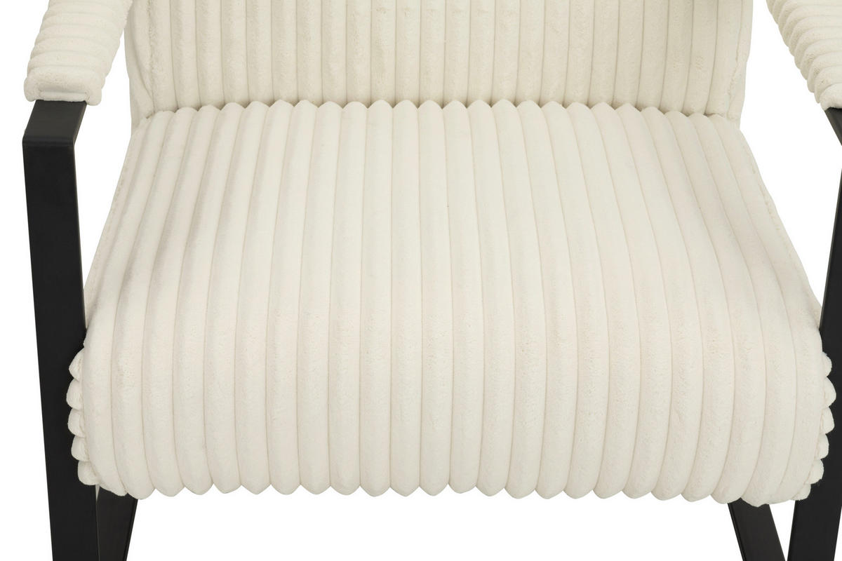 SESSEL Cord Weiß    - Schwarz/Weiß, MODERN, Textil/Metall (70/87/85cm) - P & B