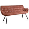 SITZBANK 177,5/87,5/64 cm Struktur Braun, Schwarz Metall  - Schwarz/Braun, Design, Textil/Metall (177,5/87,5/64cm) - Hom`in