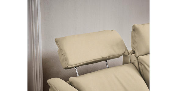 TRAPEZSOFA in Mikrofaser Ecru - Ecru/Schwarz, KONVENTIONELL, Textil/Metall (221/103/95cm) - Dieter Knoll