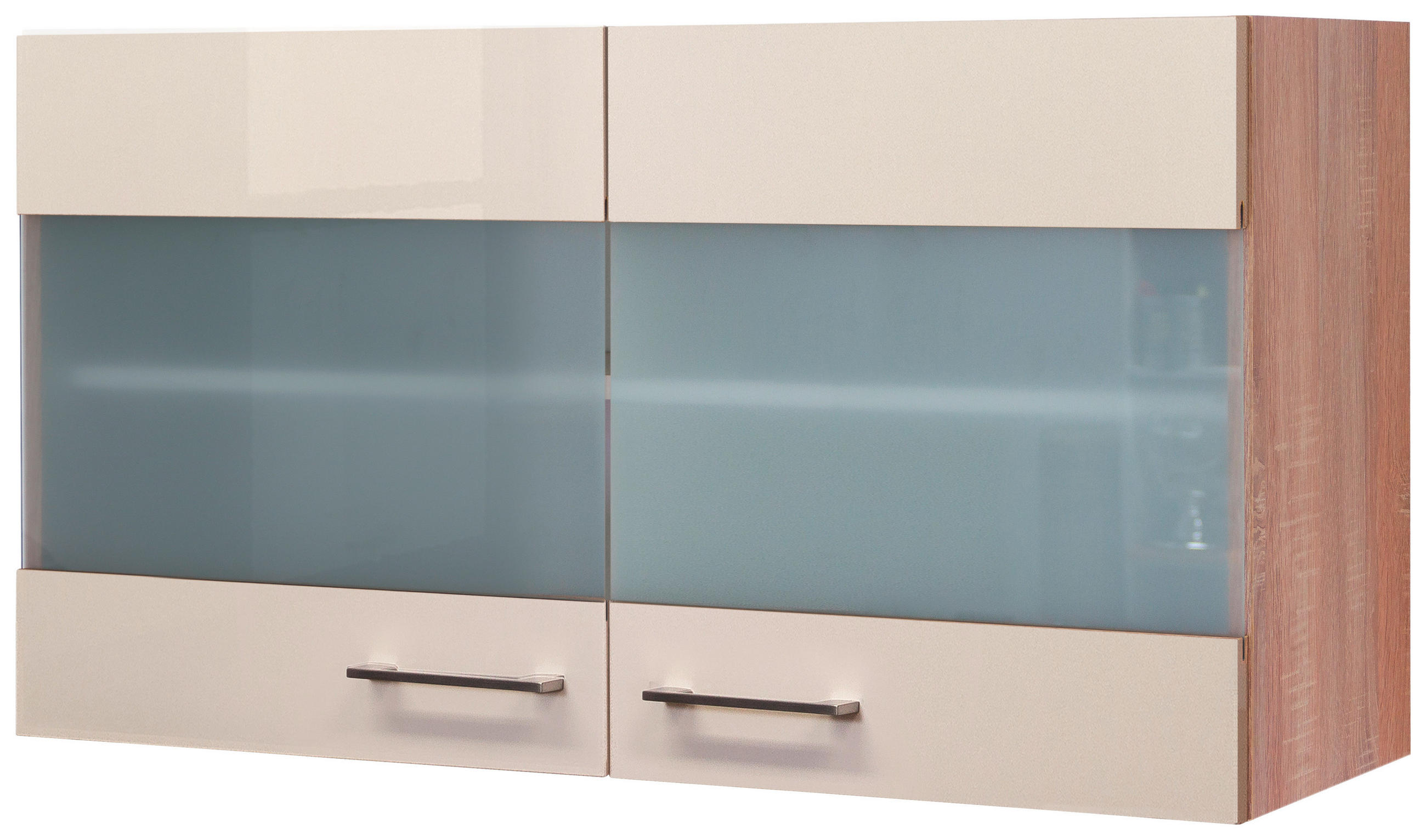 KÜCHENOBERSCHRANK 100/54,8/32 cm in Sonoma Eiche, Kaschmir - Kaschmir/Edelstahlfarben, MODERN, Holzwerkstoff/Metall (100/54,8/32cm) - FlexWell