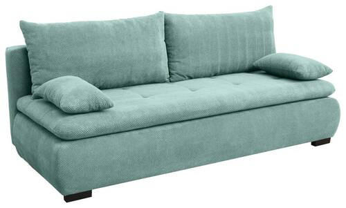 SCHLAFSOFA in Webstoff, Plüsch Mintgrün  - Schwarz/Mintgrün, Konventionell, Textil (203/72-96/98cm) - Novel