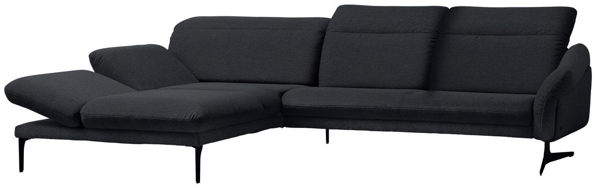 ECKSOFA in Webstoff Dunkelblau  - Anthrazit/Dunkelblau, Design, Textil/Metall (203/299cm) - Himolla