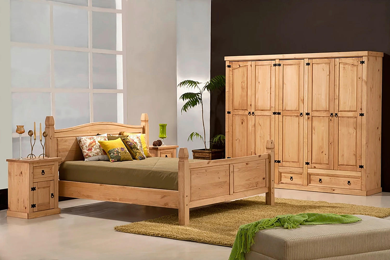 NACHTKÄSTCHEN 53/67/38 cm  in massiv Kiefer Honig  - Schwarz/Honig, Natur, Holz (53/67/38cm) - Livetastic