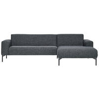 ECKSOFA in Flachgewebe Anthrazit  - Anthrazit/Schwarz, Design, Textil/Metall (264/168cm) - Johann Jakob