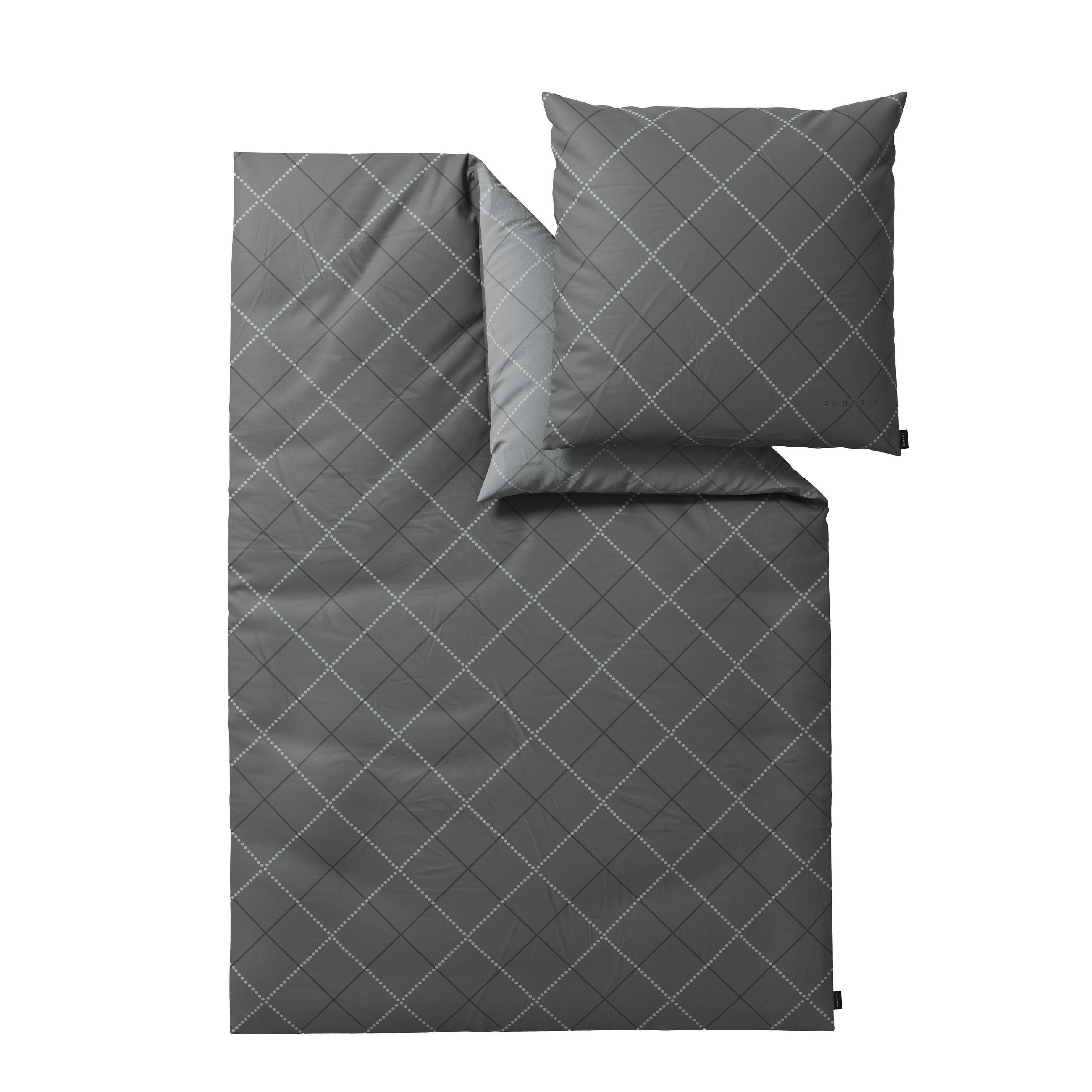 BETTWÄSCHE 2-teilig Flanell, Makosatin 140/200 cm  - Grau, Basics, Textil (140/200cm) - Bugatti