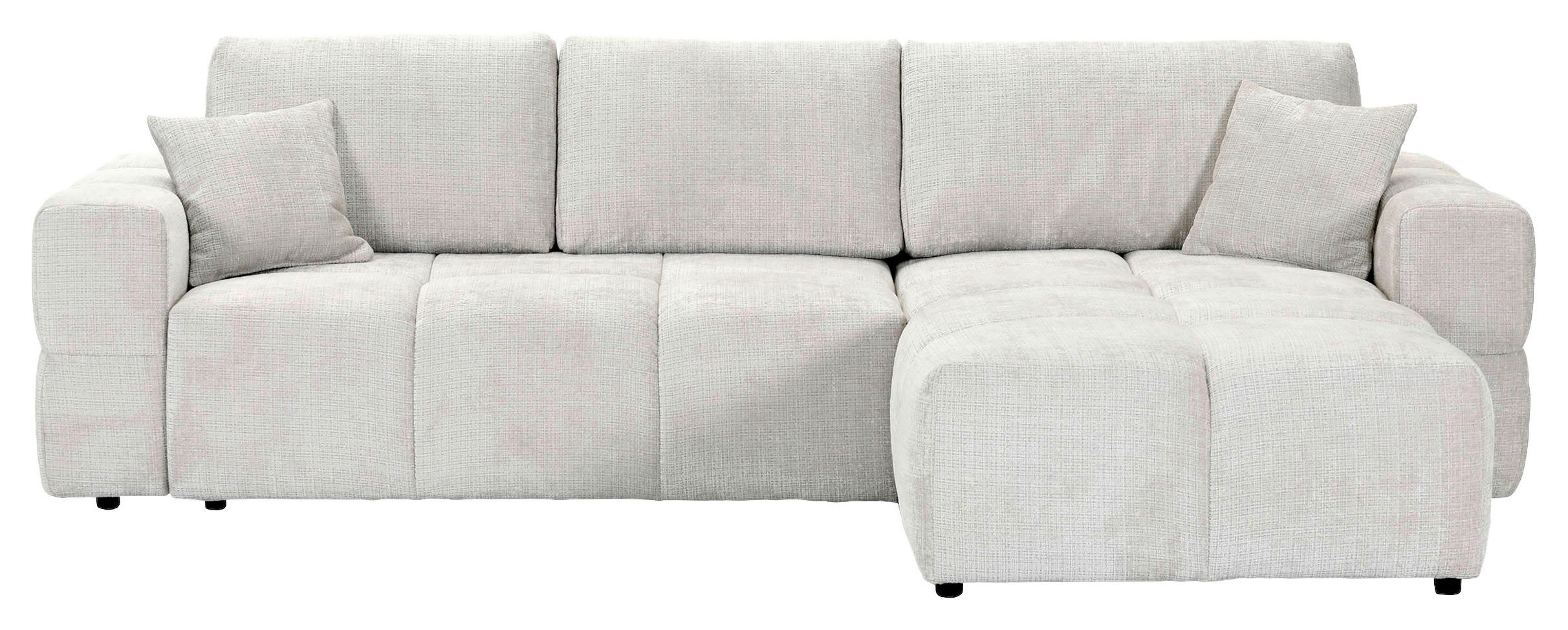 ECKSOFA Creme Chenille  - Creme/Schwarz, KONVENTIONELL, Kunststoff/Textil (283/180cm) - Carryhome