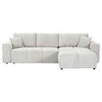 ECKSOFA in Chenille Creme  - Creme/Schwarz, KONVENTIONELL, Kunststoff/Textil (283/180cm) - Carryhome