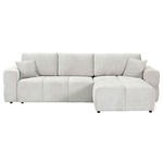 ECKSOFA in Chenille Creme  - Creme/Schwarz, KONVENTIONELL, Kunststoff/Textil (283/180cm) - Carryhome