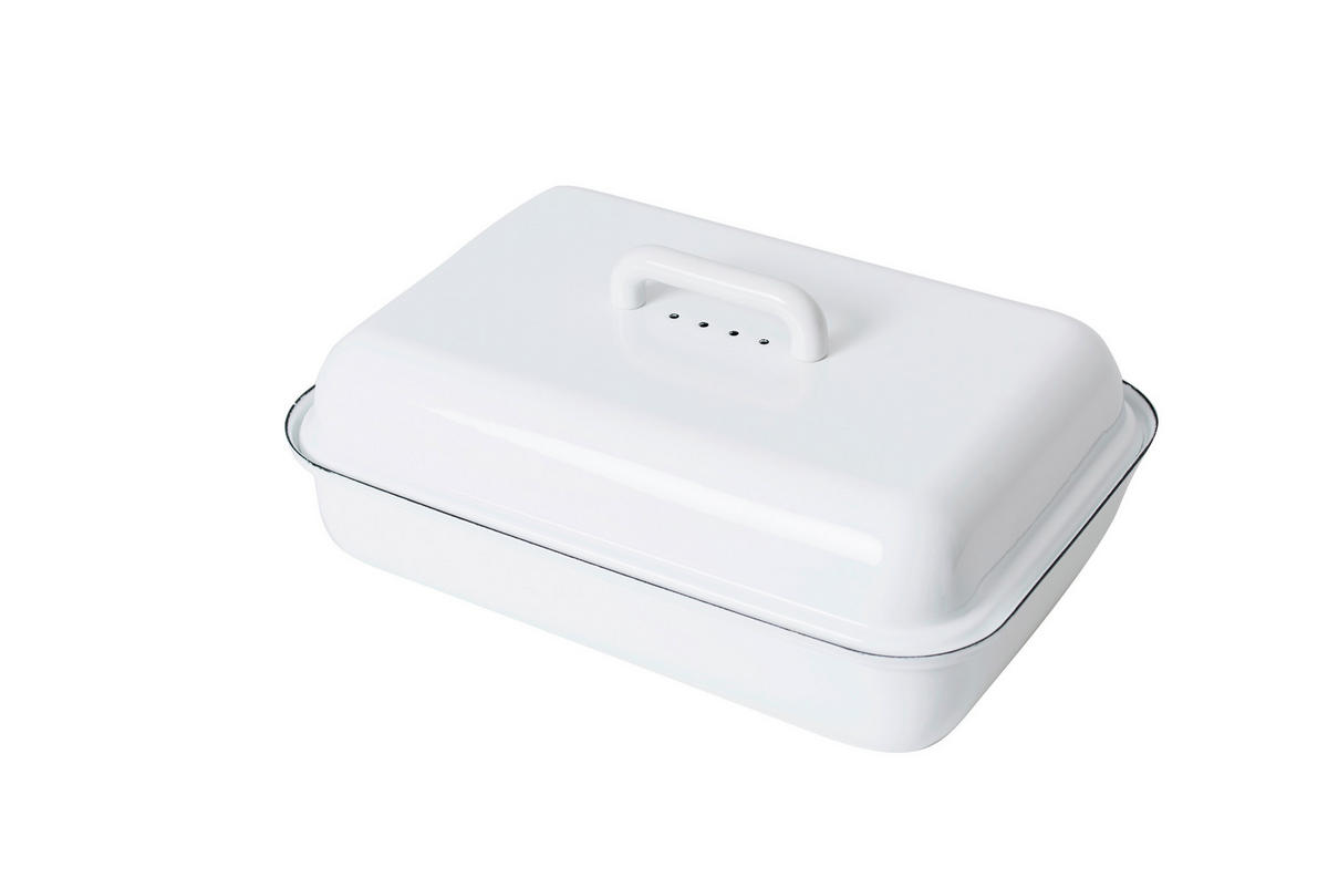 BROTKASTEN  - Weiß, Basics, Metall (37/26/13,3cm) - Riess