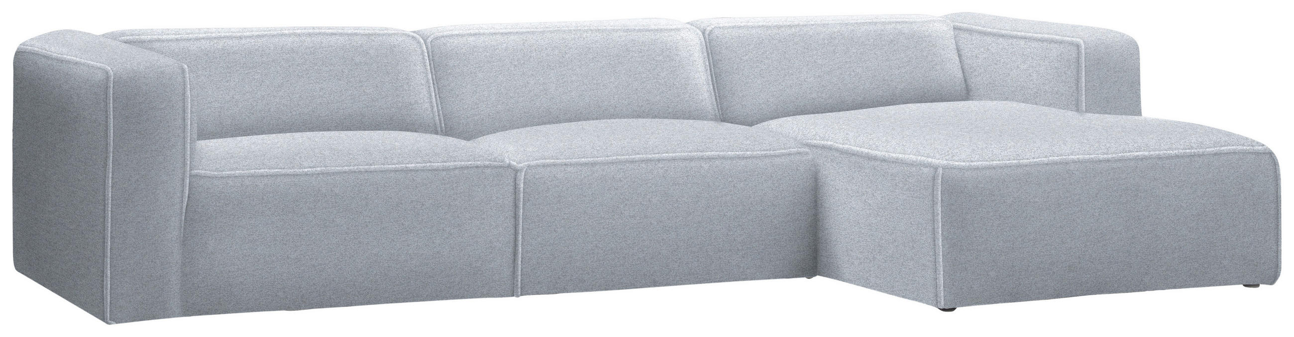 ECKSOFA in Webstoff Hellgrau  - Hellgrau/Schwarz, Design, Kunststoff/Textil (332/163cm) - Stylife