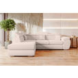 ECKSOFA  in Struktur Creme  - Chromfarben/Creme, KONVENTIONELL, Kunststoff/Textil (205/282cm) - Carryhome